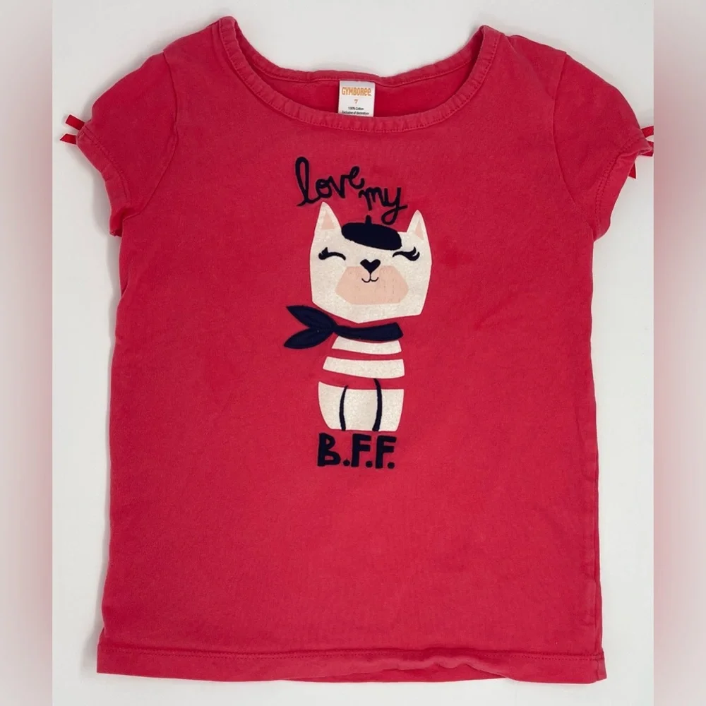 GYMBOREE: Love My BFF Cat T-Shirt/Top, Size 7